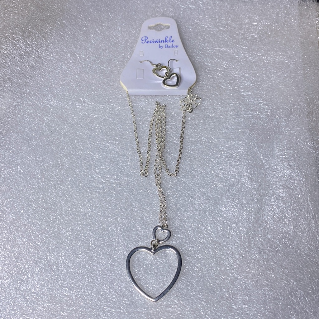 Periwinkle By Barlow Heart Earring And Necklace 7$